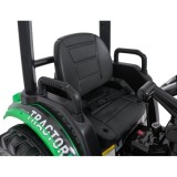 JOKO Elektrický Traktor s predným nakladačom a vlečkou D68, 2x200W 24V, kožené sedadlo, celková dĺžka 233cm, zelený