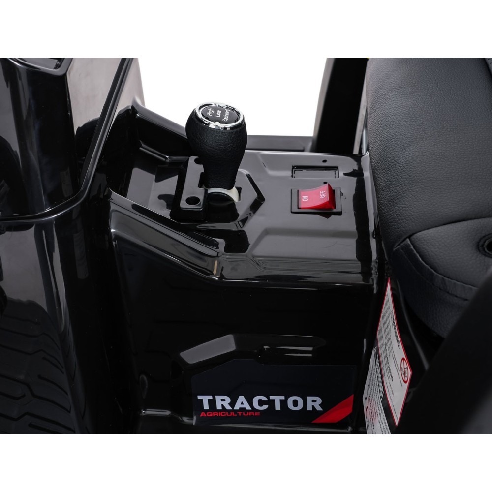 JOKO Elektrický Traktor s predným nakladačom a vlečkou D68, 2x200W 24V, kožené sedadlo, celková dĺžka 233cm, zelený