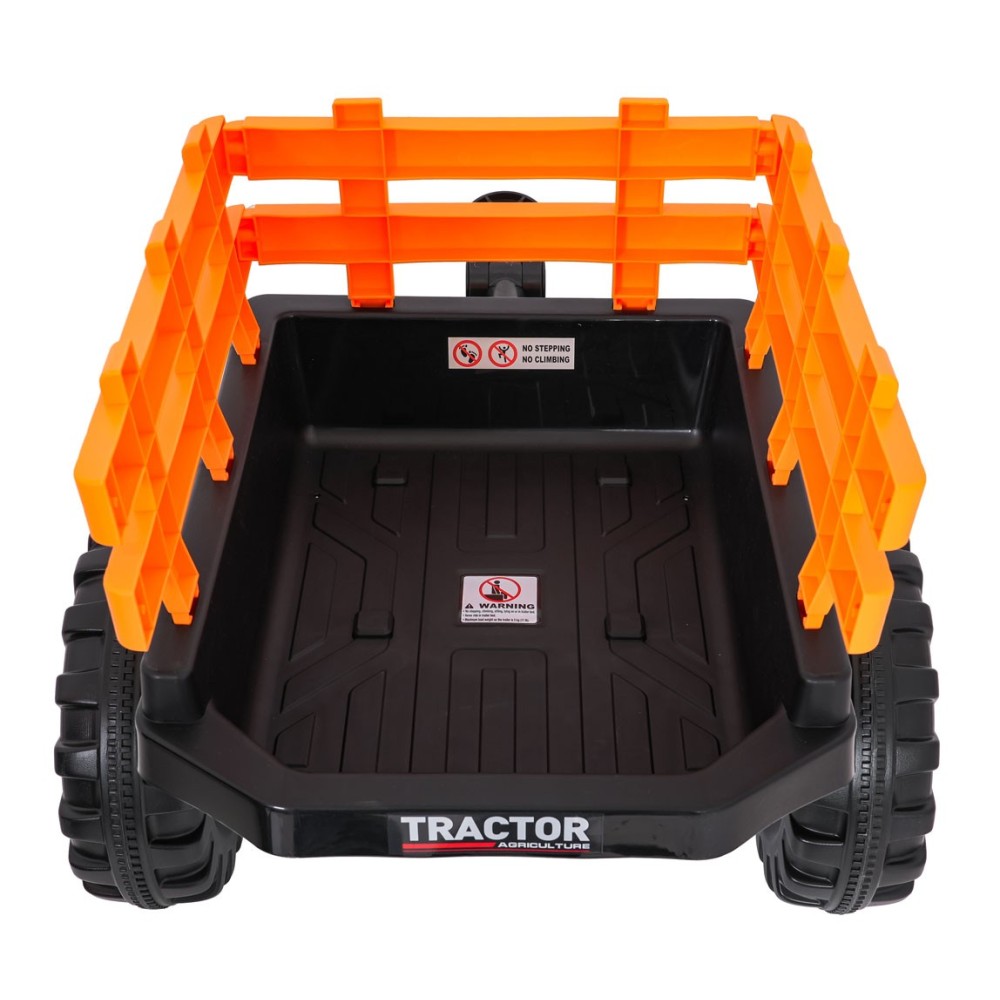 JOKO Elektrický Traktor s predným nakladačom a vlečkou D68, 2x200W 24V, kožené sedadlo, celková dĺžka 233cm, zelený