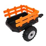 JOKO Elektrický Traktor s predným nakladačom a vlečkou D68, 2x200W 24V, kožené sedadlo, celková dĺžka 233cm, zelený