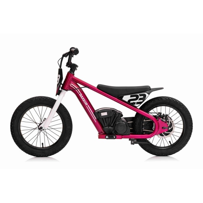 JOKO Elektrická Motorka BAIGOR 23 PRO 250W 24V, nosnosť 60kg, nafukovacie kolesá, rýchlosť 25km/h, kožené sedadlo, ružová