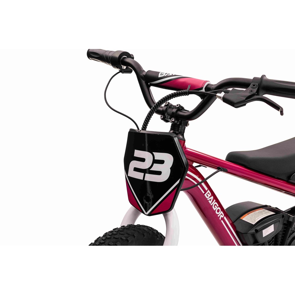 JOKO Elektrická Motorka BAIGOR 23 PRO 250W 24V, nosnosť 60kg, nafukovacie kolesá, rýchlosť 25km/h, kožené sedadlo, ružová