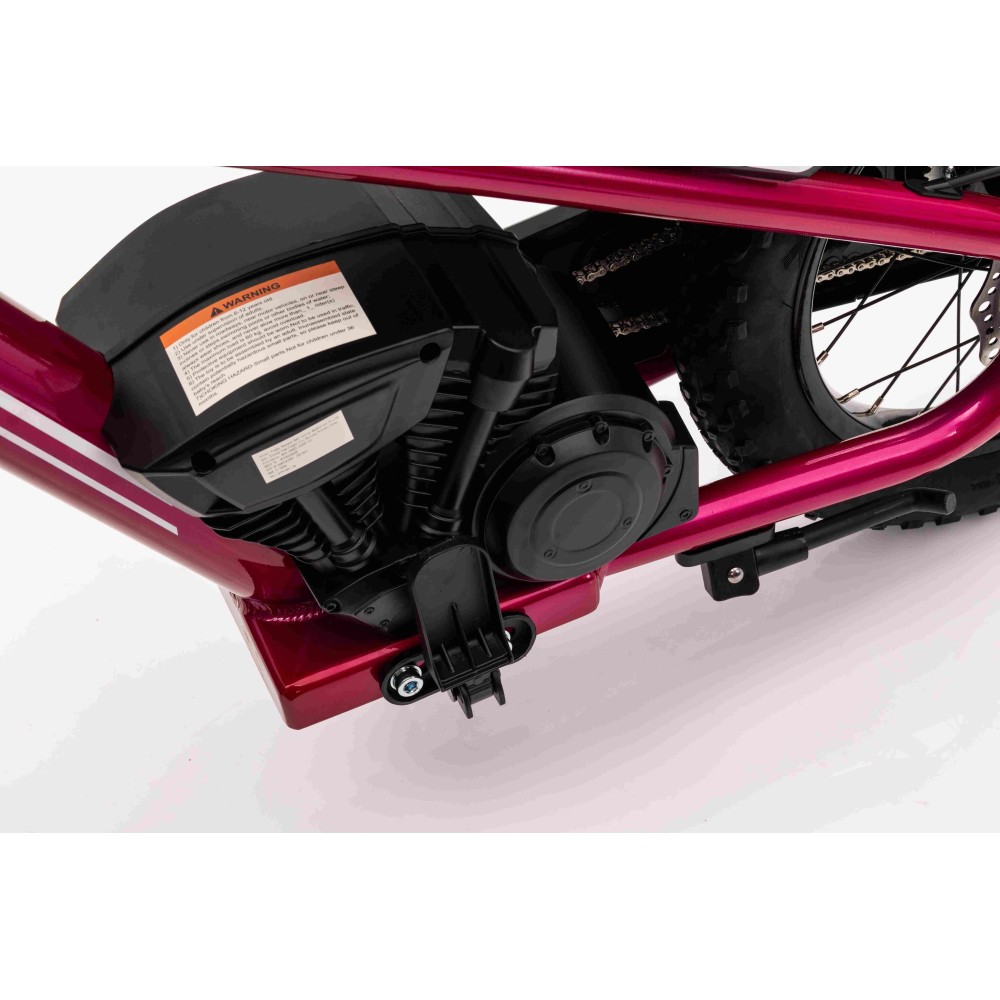 JOKO Elektrická Motorka BAIGOR 23 PRO 250W 24V, nosnosť 60kg, nafukovacie kolesá, rýchlosť 25km/h, kožené sedadlo, ružová