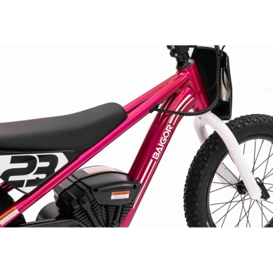 JOKO Elektrická Motorka BAIGOR 23 PRO 250W 24V, nosnosť 60kg, nafukovacie kolesá, rýchlosť 25km/h, kožené sedadlo, ružová