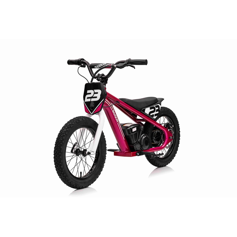 JOKO Elektrická Motorka BAIGOR 23 PRO 250W 24V, nosnosť 60kg, nafukovacie kolesá, rýchlosť 25km/h, kožené sedadlo, ružová