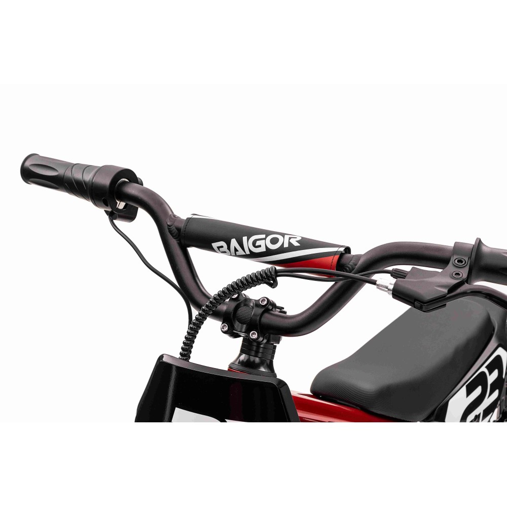 JOKO Elektrická Motorka BAIGOR 23 PRO 250W 24V, nosnosť 60kg, nafukovacie kolesá, rýchlosť 25km/h, kožené sedadlo, červená