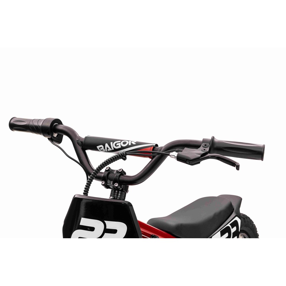JOKO Elektrická Motorka BAIGOR 23 PRO 250W 24V, nosnosť 60kg, nafukovacie kolesá, rýchlosť 25km/h, kožené sedadlo, červená