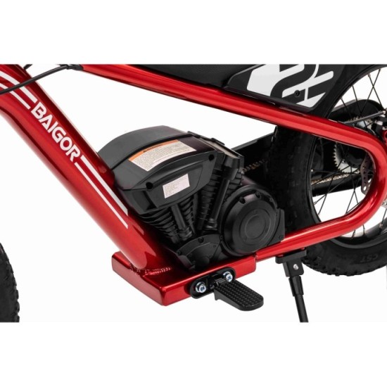 JOKO Elektrická Motorka BAIGOR 23 PRO 250W 24V, nosnosť 60kg, nafukovacie kolesá, rýchlosť 25km/h, kožené sedadlo, červená