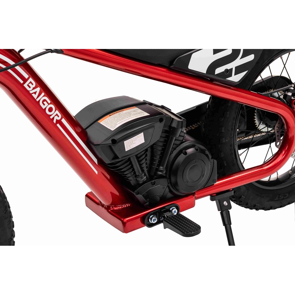JOKO Elektrická Motorka BAIGOR 23 PRO 250W 24V, nosnosť 60kg, nafukovacie kolesá, rýchlosť 25km/h, kožené sedadlo, červená