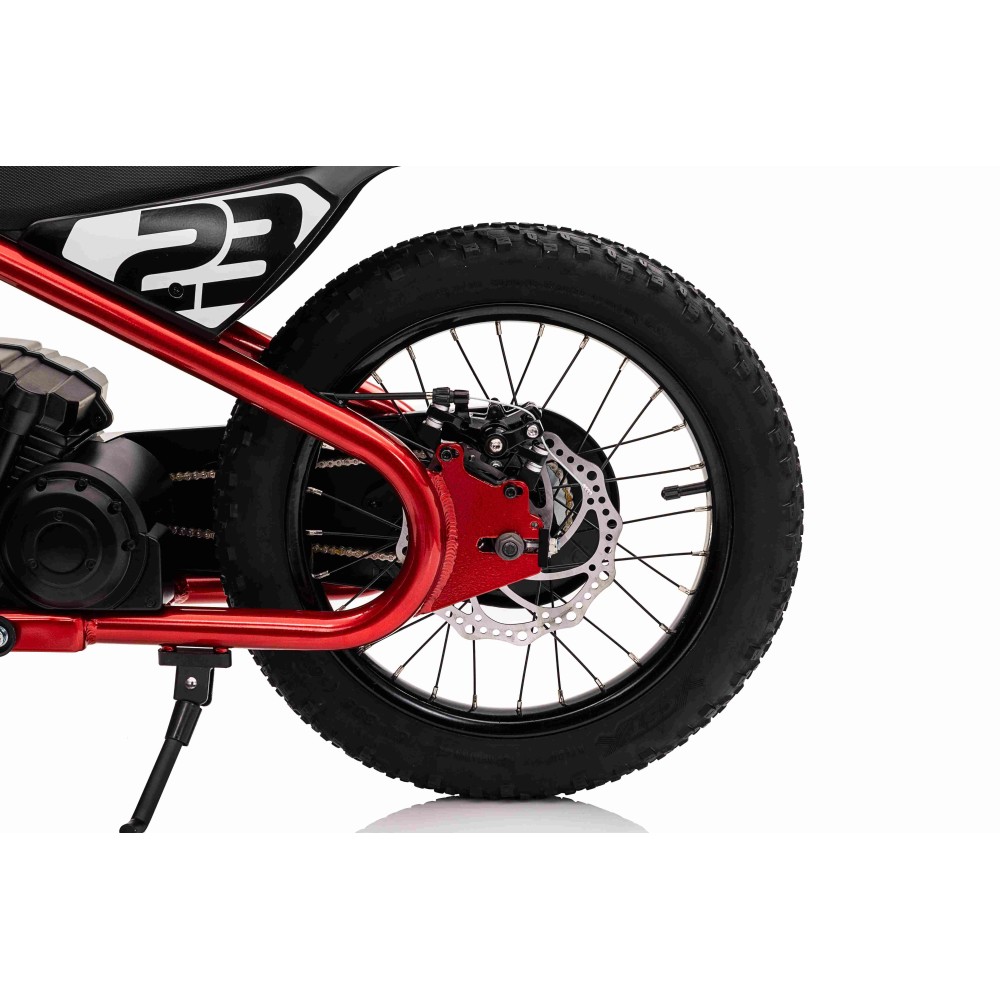 JOKO Elektrická Motorka BAIGOR 23 PRO 250W 24V, nosnosť 60kg, nafukovacie kolesá, rýchlosť 25km/h, kožené sedadlo, červená