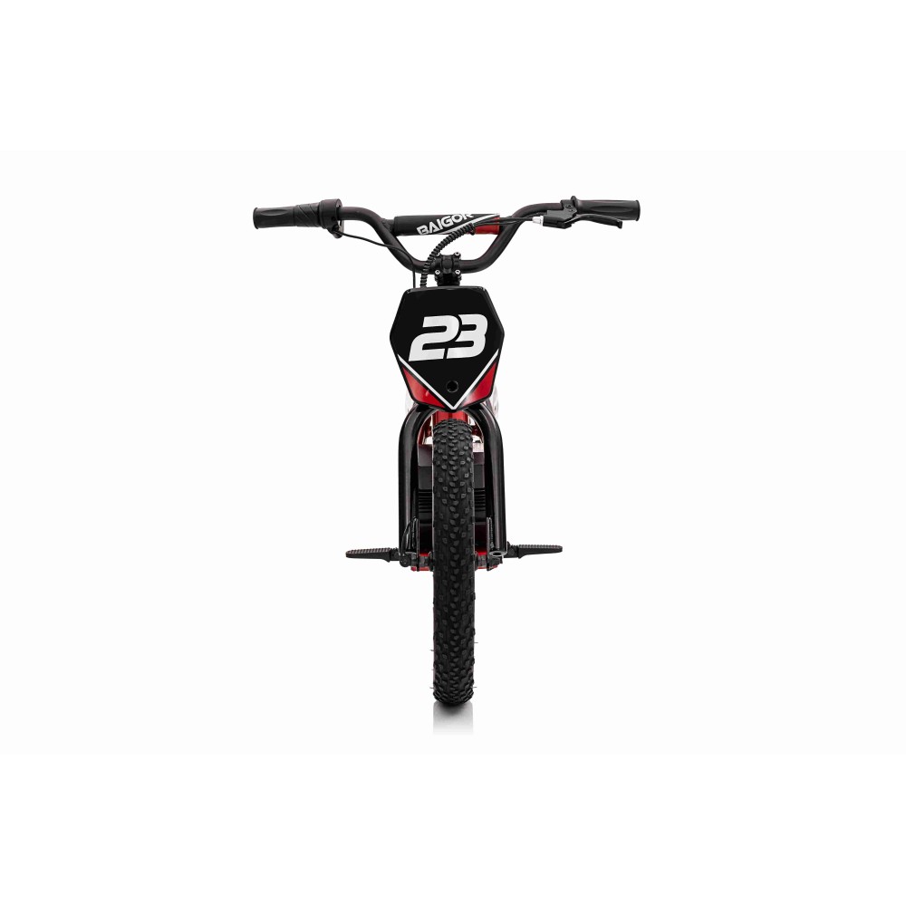 JOKO Elektrická Motorka BAIGOR 23 PRO 250W 24V, nosnosť 60kg, nafukovacie kolesá, rýchlosť 25km/h, kožené sedadlo, červená