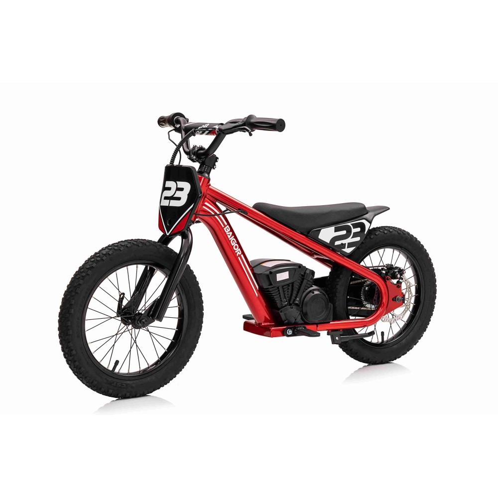 JOKO Elektrická Motorka BAIGOR 23 PRO 250W 24V, nosnosť 60kg, nafukovacie kolesá, rýchlosť 25km/h, kožené sedadlo, červená