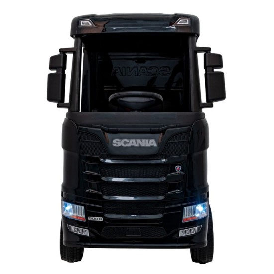 JOKO Elektrický Kamión Scania R-SERIE 4x4, kožené sedadlo, penové kolesá, nosnosť 40kg, čierne