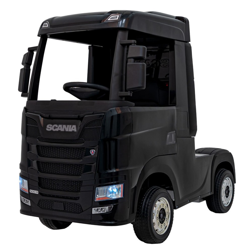 JOKO Elektrický Kamión Scania R-SERIE 4x4, kožené sedadlo, penové kolesá, nosnosť 40kg, čierne
