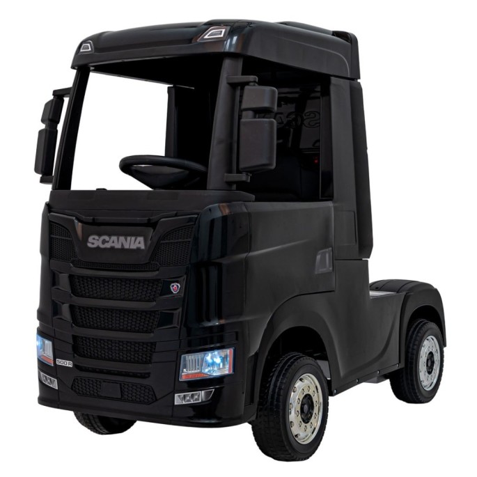 JOKO Elektrický Kamión Scania R-SERIE 4x4, kožené sedadlo, penové kolesá, nosnosť 40kg, čierne