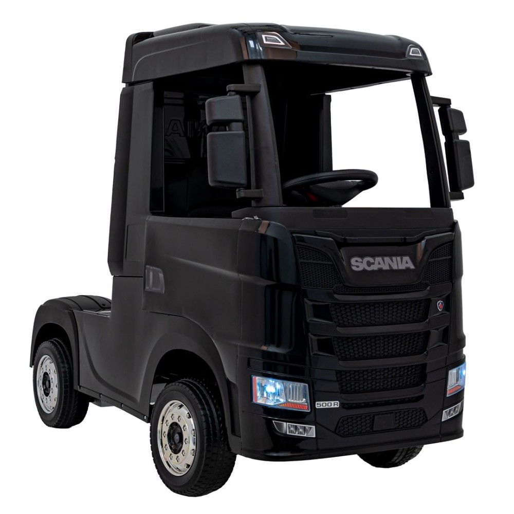 JOKO Elektrický Kamión Scania R-SERIE 4x4, kožené sedadlo, penové kolesá, nosnosť 40kg, čierne