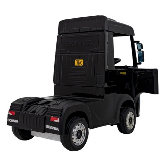 JOKO Elektrický Kamión Scania R-SERIE 4x4, kožené sedadlo, penové kolesá, nosnosť 40kg, čierne