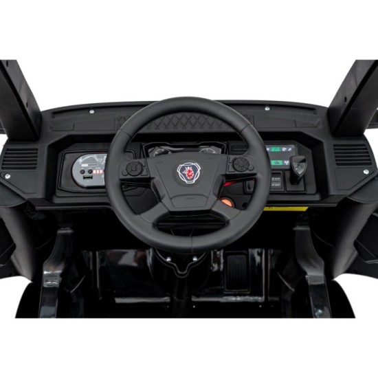 JOKO Elektrický Kamión Scania R-SERIE 4x4, kožené sedadlo, penové kolesá, nosnosť 40kg, čierne