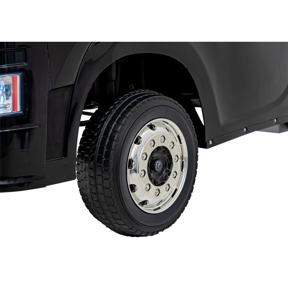 JOKO Elektrický Kamión Scania R-SERIE 4x4, kožené sedadlo, penové kolesá, nosnosť 40kg, čierne
