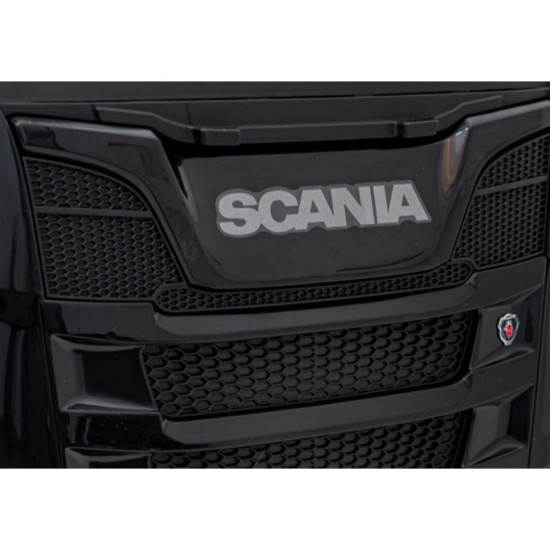 JOKO Elektrický Kamión Scania R-SERIE 4x4, kožené sedadlo, penové kolesá, nosnosť 40kg, čierne