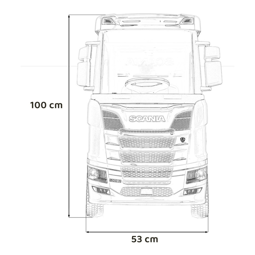 JOKO Elektrický Kamión Scania R-SERIE 4x4, kožené sedadlo, penové kolesá, nosnosť 40kg, čierne
