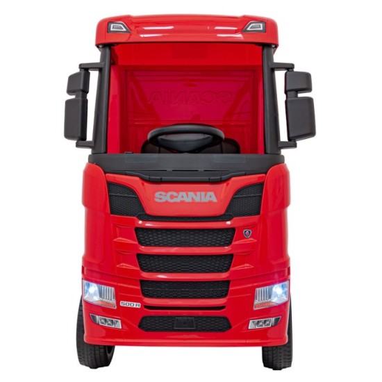 JOKO Elektrický Kamión Scania R-SERIE 4x4, kožené sedadlo, penové kolesá, nosnosť 40kg, červené
