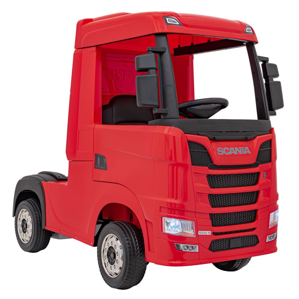 JOKO Elektrický Kamión Scania R-SERIE 4x4, kožené sedadlo, penové kolesá, nosnosť 40kg, červené