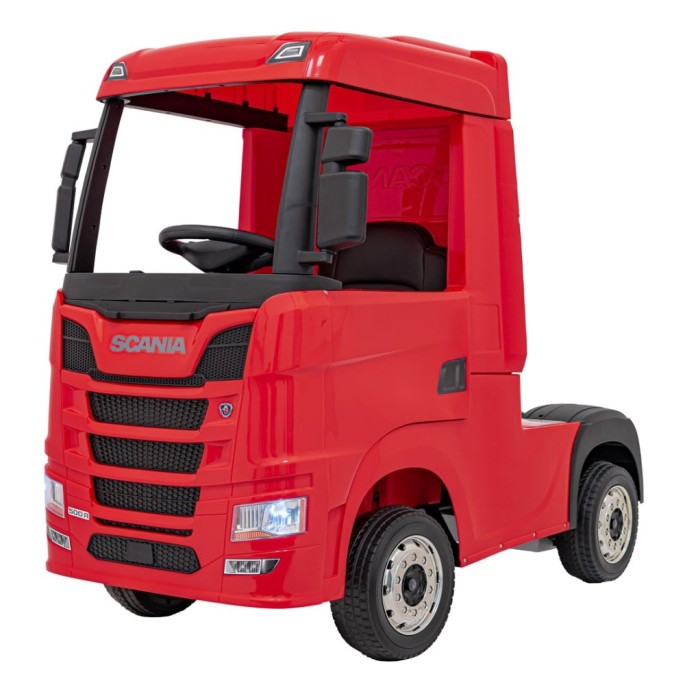 JOKO Elektrický Kamión Scania R-SERIE 4x4, kožené sedadlo, penové kolesá, nosnosť 40kg, červené