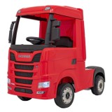 JOKO Elektrický Kamión Scania R-SERIE 4x4, kožené sedadlo, penové kolesá, nosnosť 40kg, červené