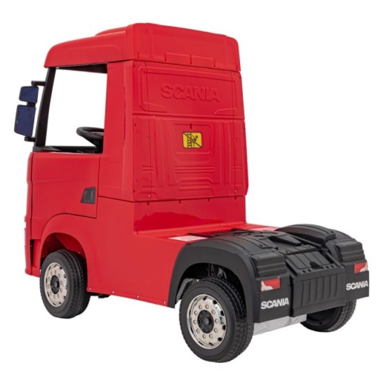 JOKO Elektrický Kamión Scania R-SERIE 4x4, kožené sedadlo, penové kolesá, nosnosť 40kg, červené