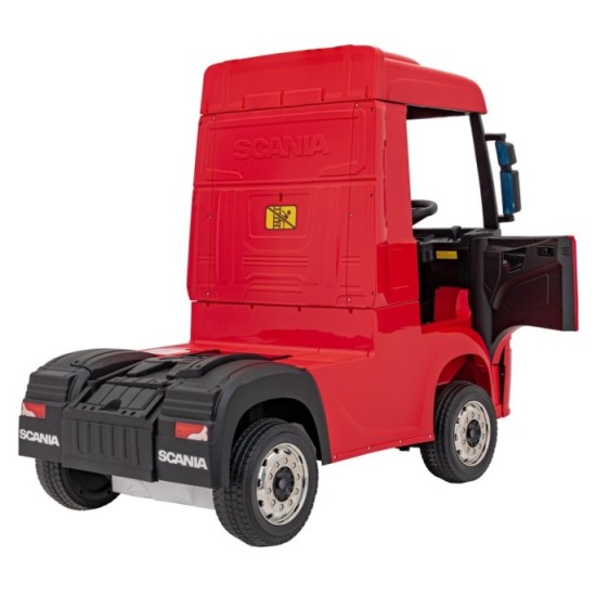 JOKO Elektrický Kamión Scania R-SERIE 4x4, kožené sedadlo, penové kolesá, nosnosť 40kg, červené