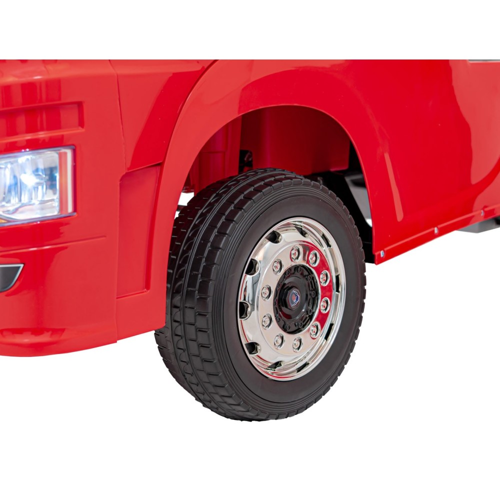 JOKO Elektrický Kamión Scania R-SERIE 4x4, kožené sedadlo, penové kolesá, nosnosť 40kg, červené