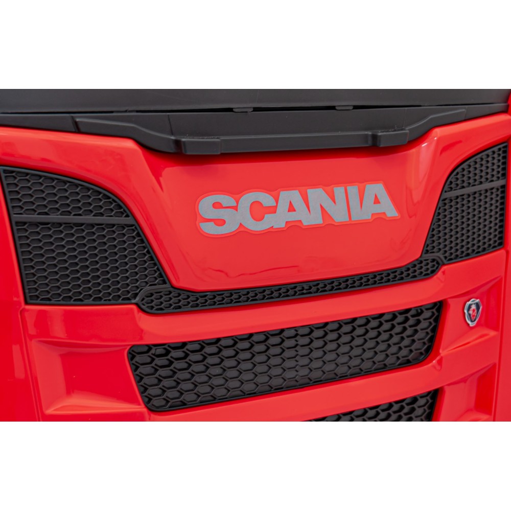 JOKO Elektrický Kamión Scania R-SERIE 4x4, kožené sedadlo, penové kolesá, nosnosť 40kg, červené