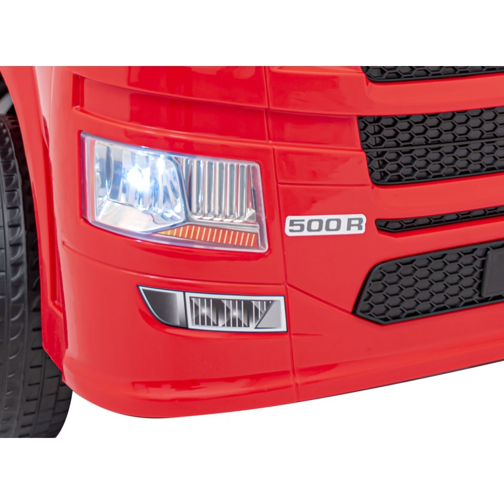 JOKO Elektrický Kamión Scania R-SERIE 4x4, kožené sedadlo, penové kolesá, nosnosť 40kg, červené