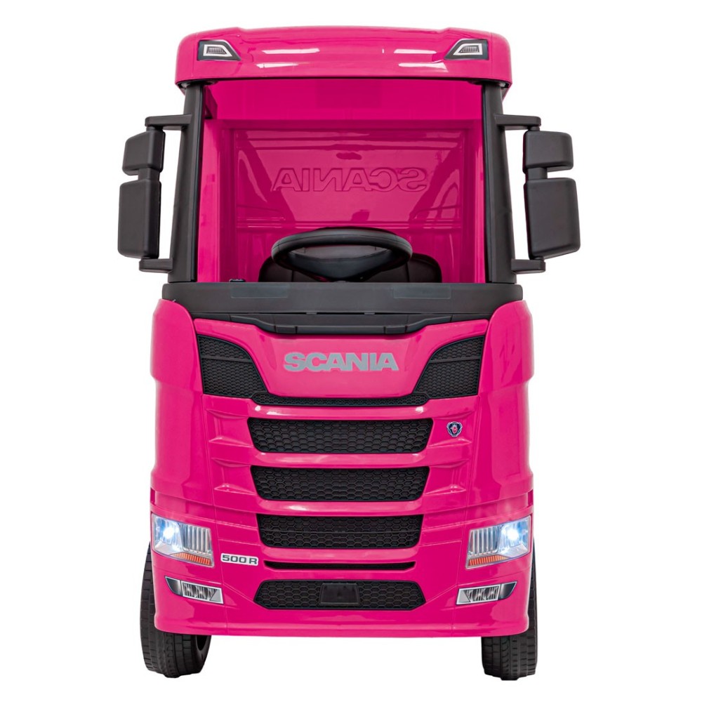 JOKO Elektrický Kamión Scania R-SERIE 4x4, kožené sedadlo, penové kolesá, nosnosť 40kg, ružové