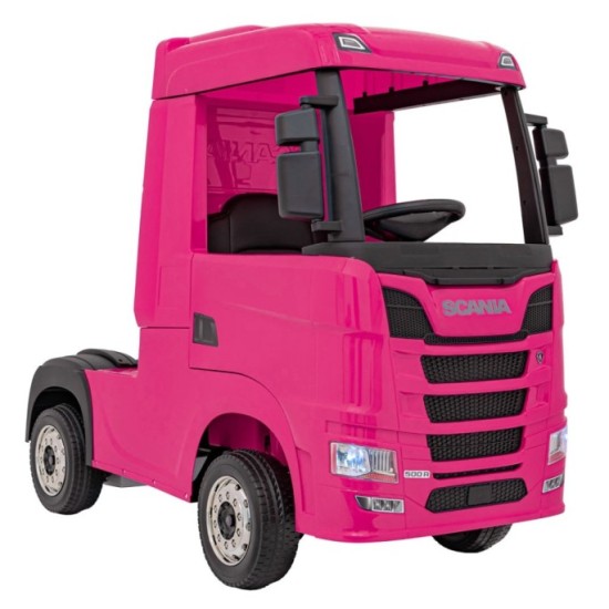 JOKO Elektrický Kamión Scania R-SERIE 4x4, kožené sedadlo, penové kolesá, nosnosť 40kg, ružové