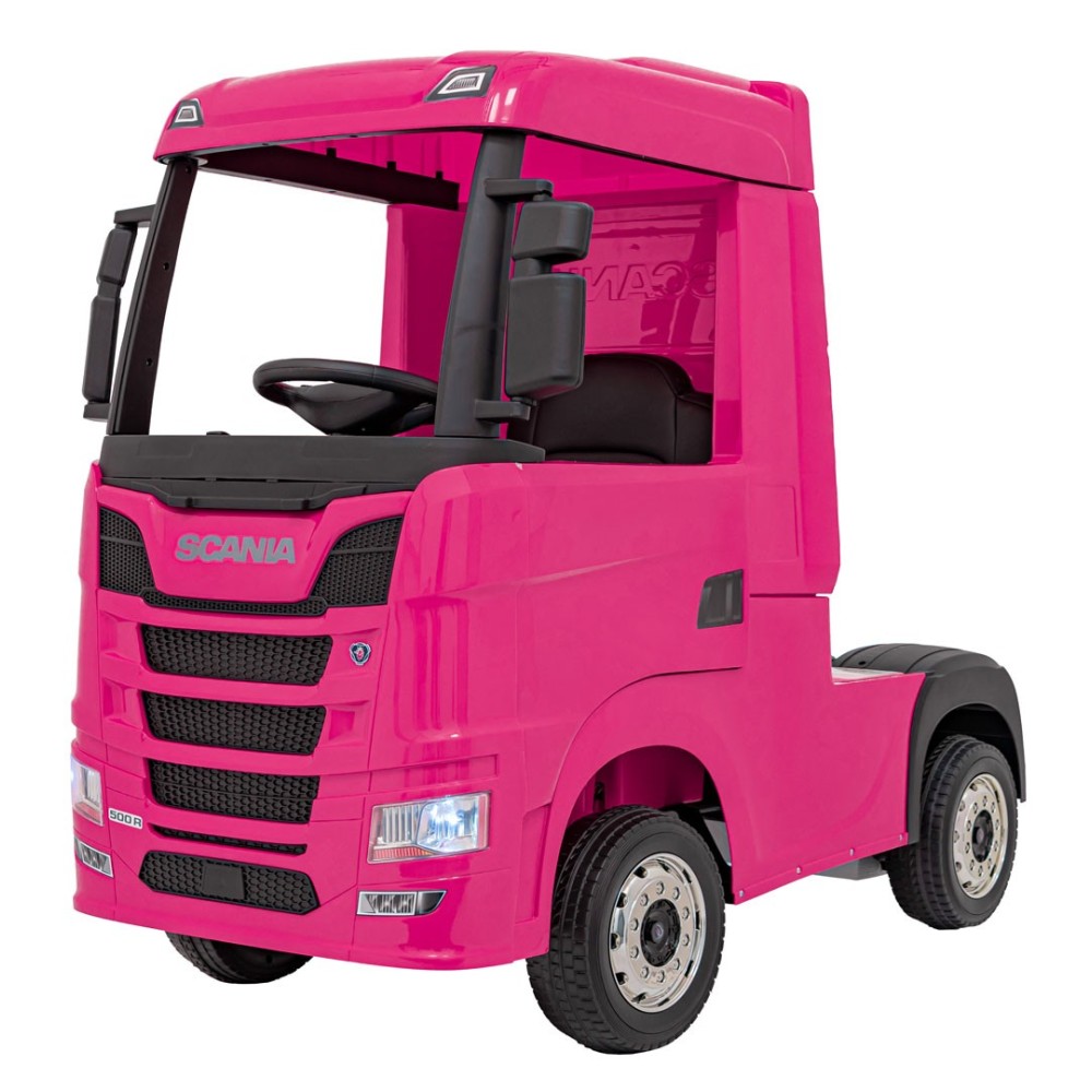 JOKO Elektrický Kamión Scania R-SERIE 4x4, kožené sedadlo, penové kolesá, nosnosť 40kg, ružové