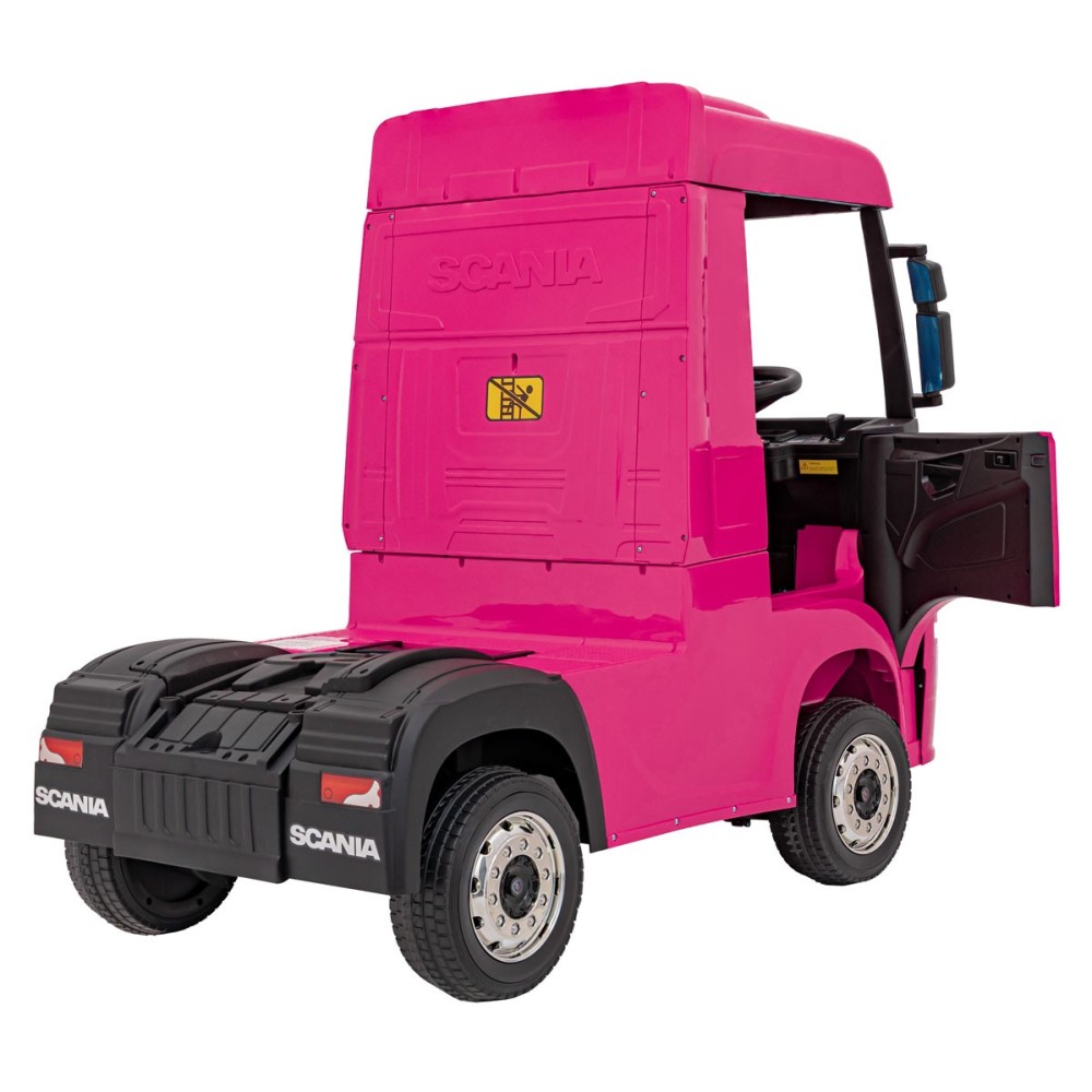 JOKO Elektrický Kamión Scania R-SERIE 4x4, kožené sedadlo, penové kolesá, nosnosť 40kg, ružové