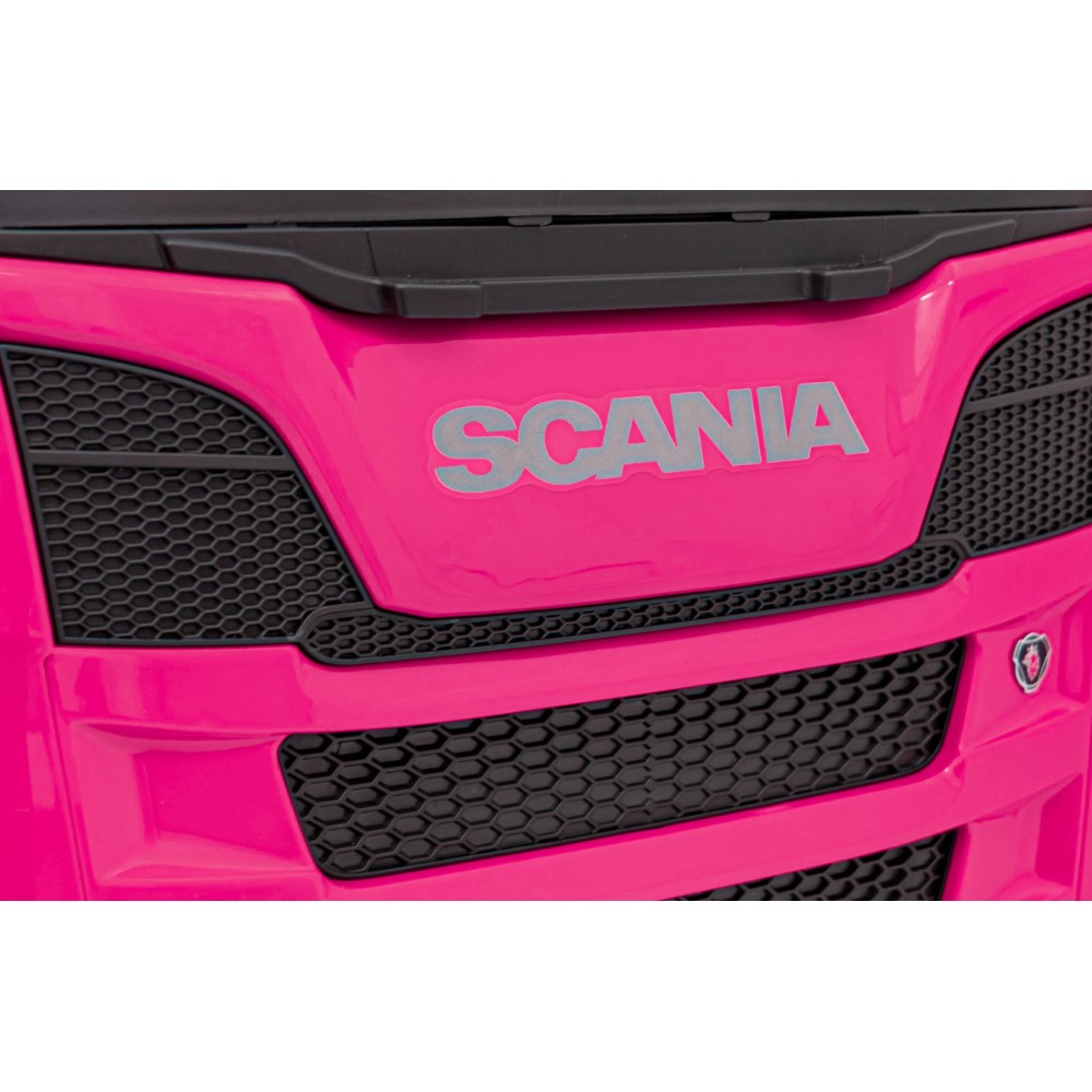 JOKO Elektrický Kamión Scania R-SERIE 4x4, kožené sedadlo, penové kolesá, nosnosť 40kg, ružové