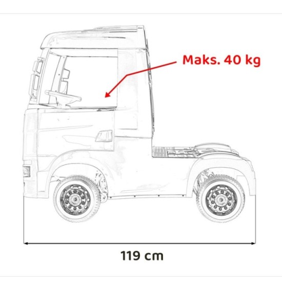 JOKO Elektrický Kamión Scania R-SERIE 4x4, kožené sedadlo, penové kolesá, nosnosť 40kg, ružové