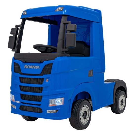 JOKO Elektrický Kamión Scania R-SERIE 4x4, kožené sedadlo, penové kolesá, nosnosť 40kg, modré
