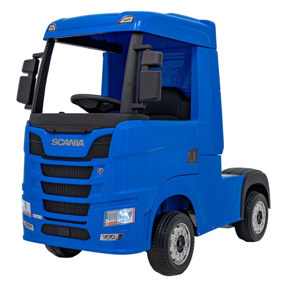 JOKO Elektrický Kamión Scania R-SERIE 4x4, kožené sedadlo, penové kolesá, nosnosť 40kg, modré
