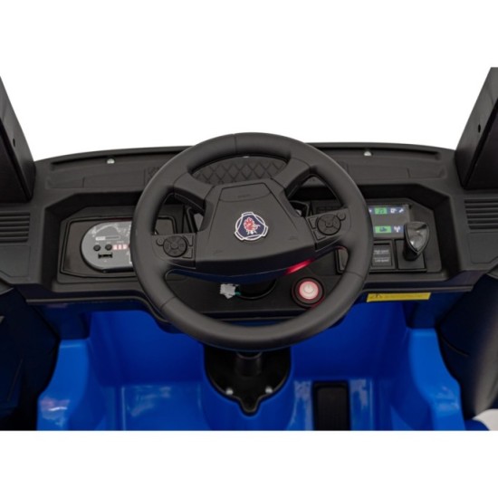JOKO Elektrický Kamión Scania R-SERIE 4x4, kožené sedadlo, penové kolesá, nosnosť 40kg, modré