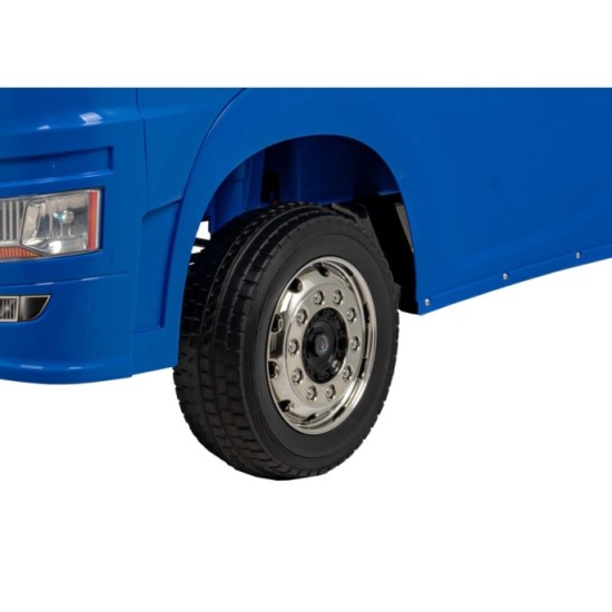 JOKO Elektrický Kamión Scania R-SERIE 4x4, kožené sedadlo, penové kolesá, nosnosť 40kg, modré