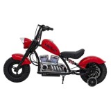 JOKO Elektrická Motorka Chopper Warrior 350W, 36V, nosnosť 80kg, Nafukovacie kolesá, kožené sedadlo, červená