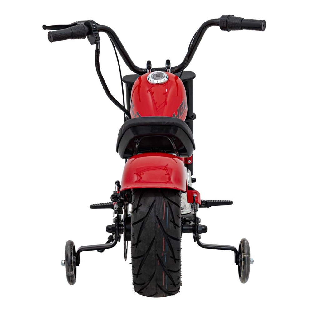 JOKO Elektrická Motorka Chopper Warrior 350W, 36V, nosnosť 80kg, Nafukovacie kolesá, kožené sedadlo, červená