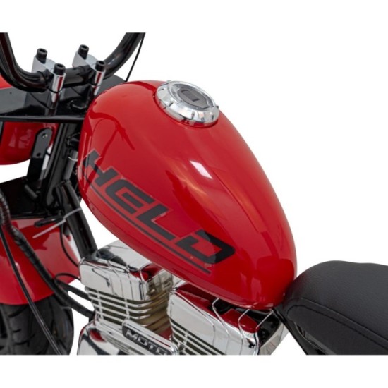 JOKO Elektrická Motorka Chopper Warrior 350W, 36V, nosnosť 80kg, Nafukovacie kolesá, kožené sedadlo, červená