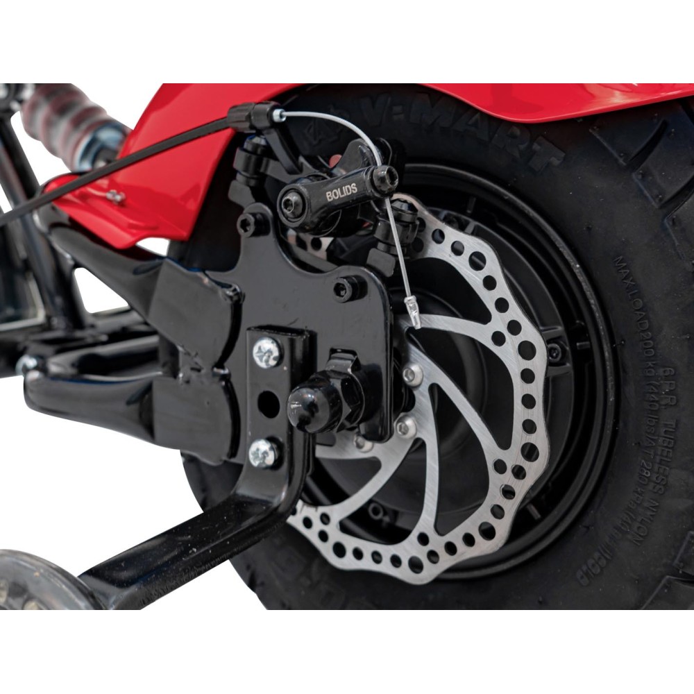 JOKO Elektrická Motorka Chopper Warrior 350W, 36V, nosnosť 80kg, Nafukovacie kolesá, kožené sedadlo, červená