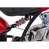 JOKO Elektrická Motorka Chopper Warrior 350W, 36V, nosnosť 80kg, Nafukovacie kolesá, kožené sedadlo, červená