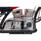 JOKO Elektrická Motorka Chopper Warrior 350W, 36V, nosnosť 80kg, Nafukovacie kolesá, kožené sedadlo, červená